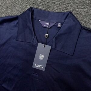 LINCS Mens XL Polo Shirt Dark Navy Pique Cotton Classic Preppy NWT Golf Shirt
